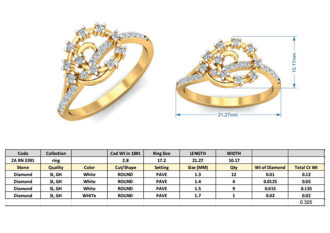 3D Jewelry Files Ring Model 3DM ZA RN 3391