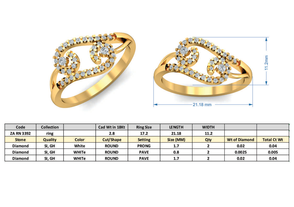 3D Jewelry Files Ring Model 3DM ZA RN 3392