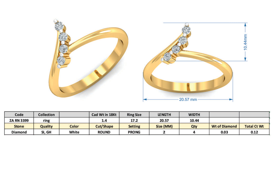 3D Jewelry Files Ring Model 3DM ZA RN 3399