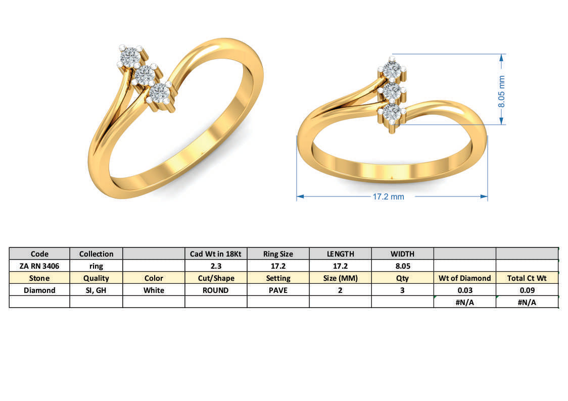 3D Jewelry Files Ring Model 3DM ZA RN 3406