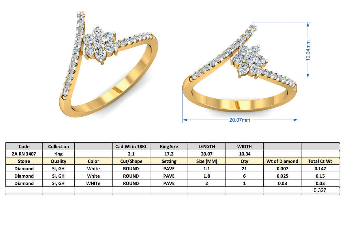 3D Jewelry Files Ring Model 3DM ZA RN 3407