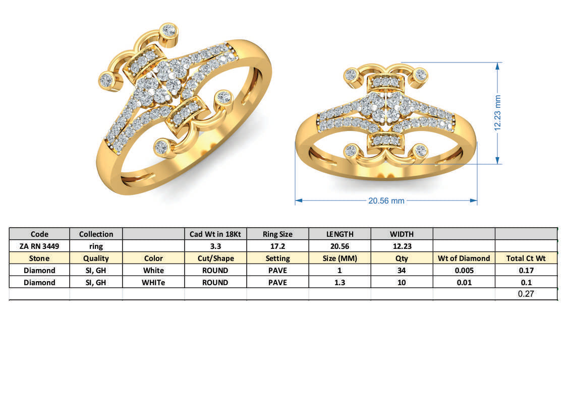 3D Jewelry Files Ring Model 3DM ZA RN 3449