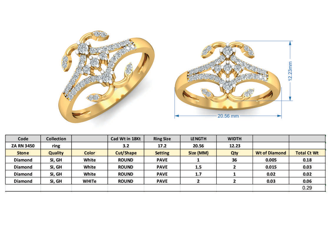 3D Jewelry Files Ring Model 3DM ZA RN 3450