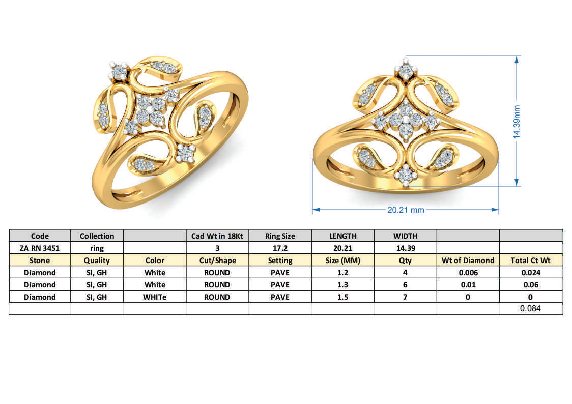 3D Jewelry Files Ring Model 3DM ZA RN 3451