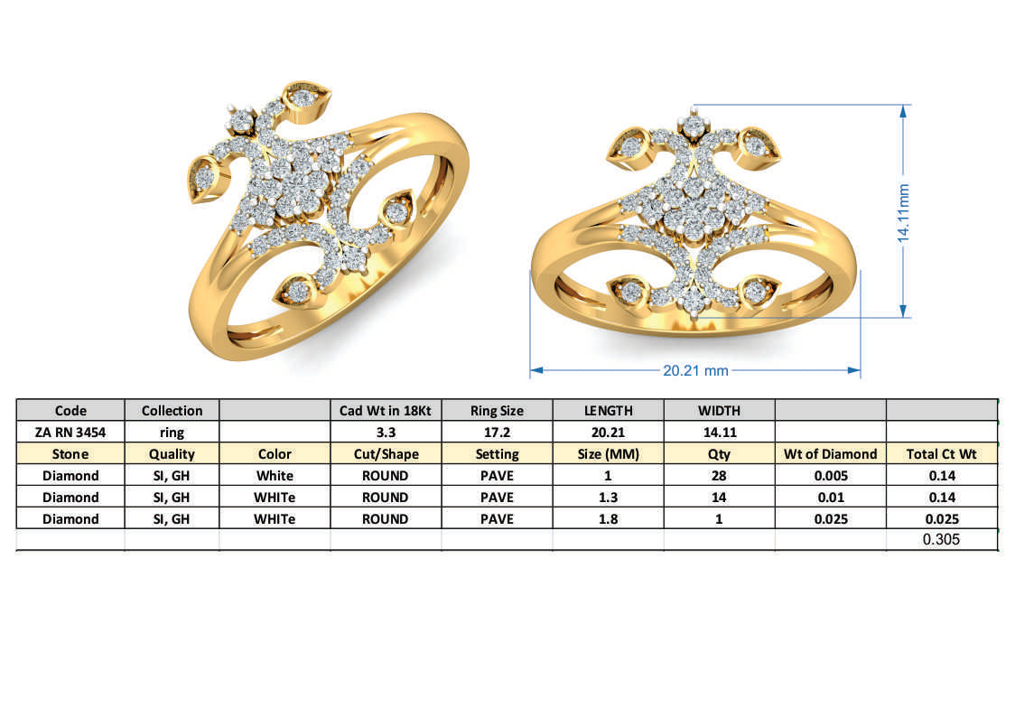 3D Jewelry Files Ring Model 3DM ZA RN 3454