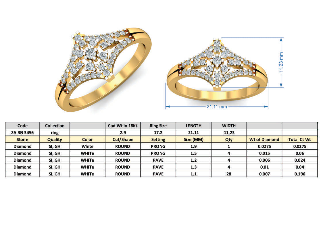 3D Jewelry Files Ring Model 3DM ZA RN 3456