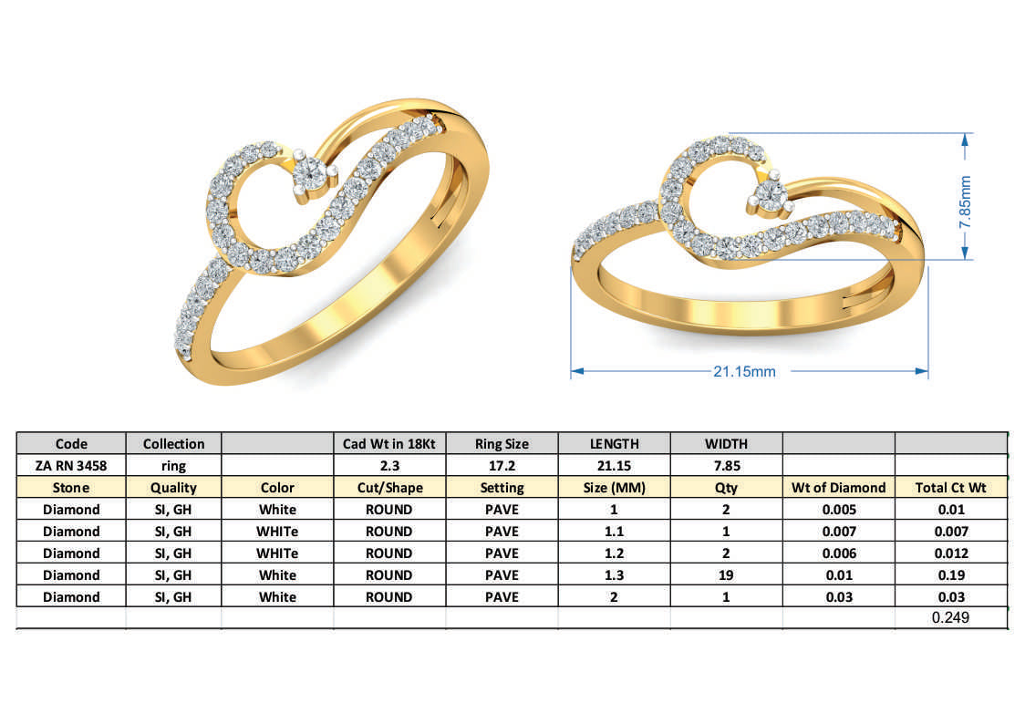 3D Jewelry Files Ring Model 3DM ZA RN 3458