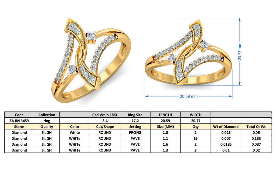 3D Jewelry Files Ring Model 3DM ZA RN 3459