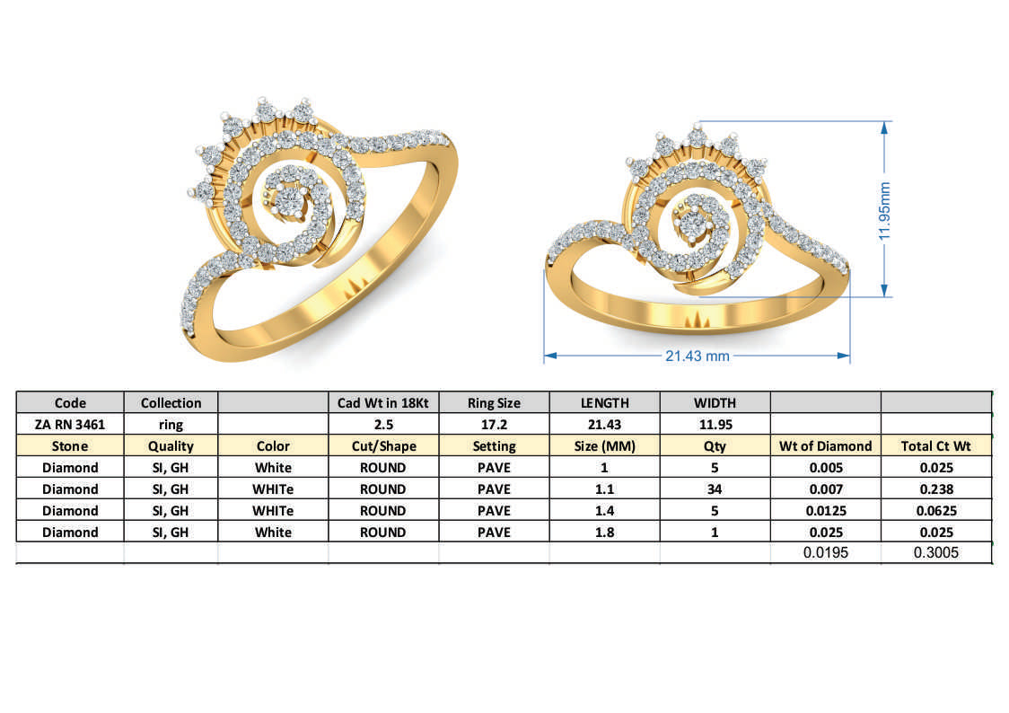 3D Jewelry Files Ring Model 3DM ZA RN 3461