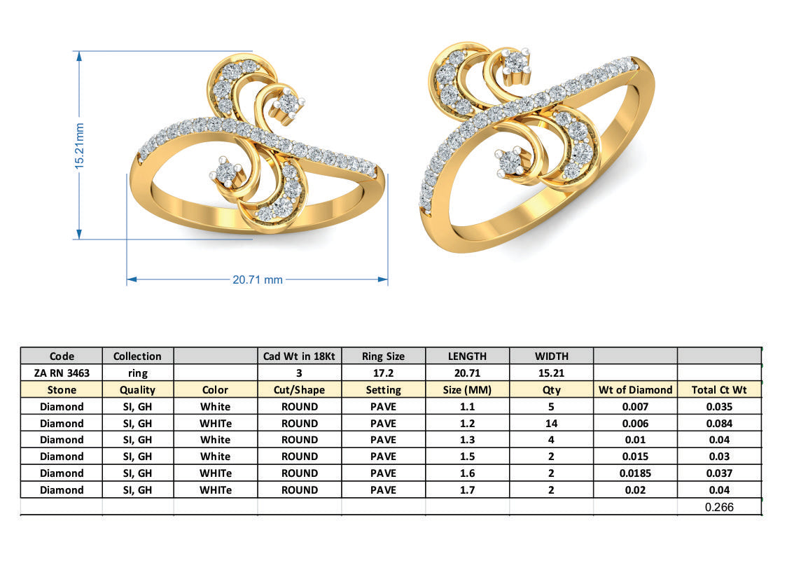 3D Jewelry Files Ring Model 3DM ZA RN 3463