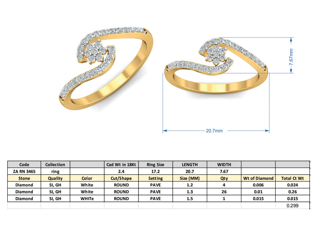 3D Jewelry Files Ring Model 3DM ZA RN 3464