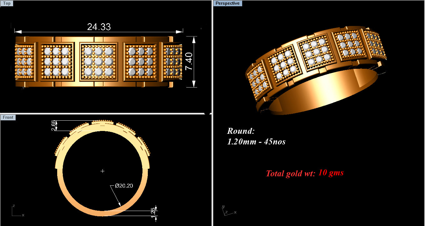3D Jewelry Files Ring Model 3DM ZA RN 4199