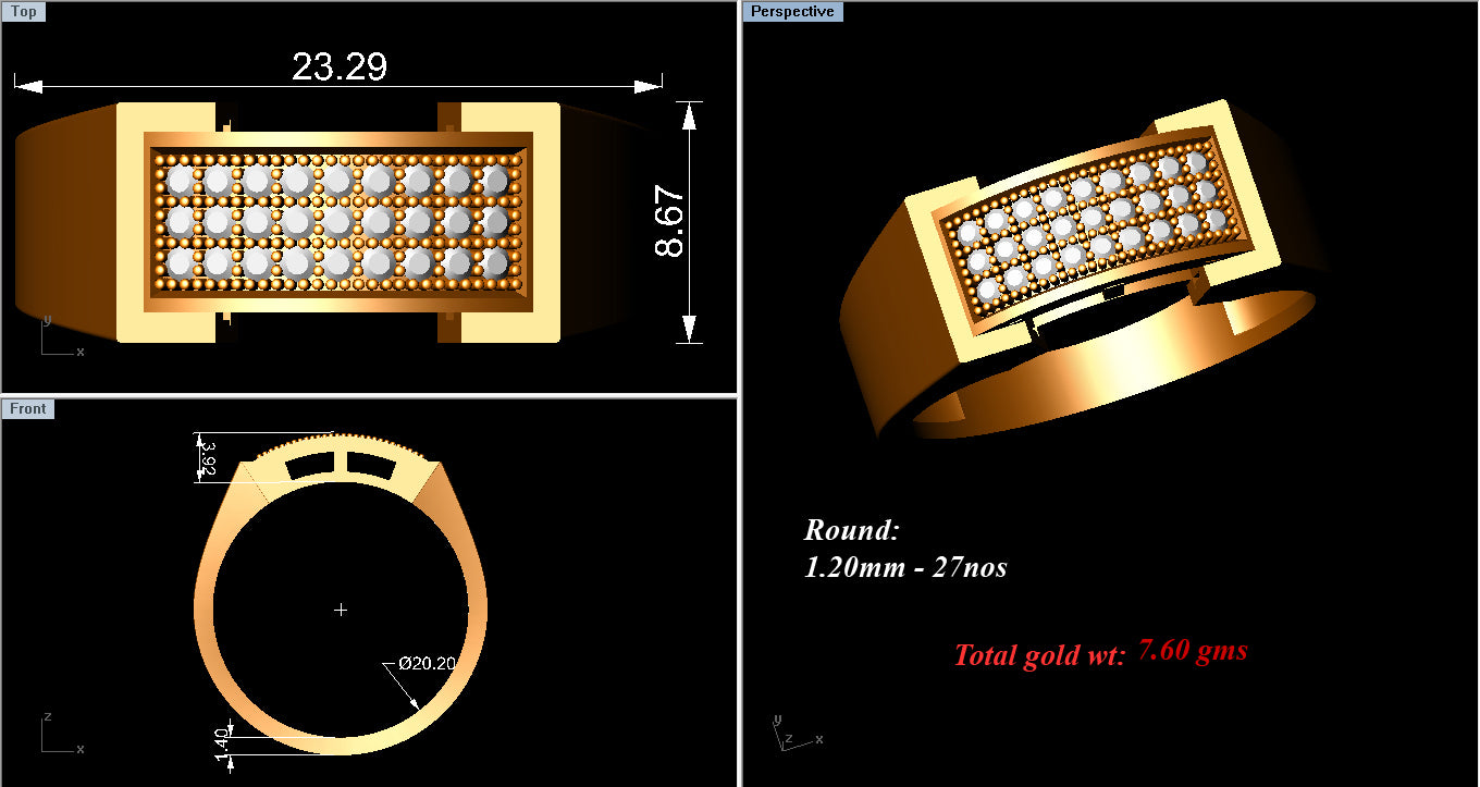 3D Jewelry Files Ring Model 3DM ZA RN 4205