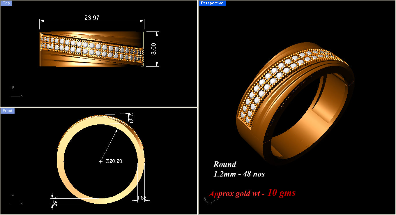 3D Jewelry Files Ring Model 3DM ZA RN 4206