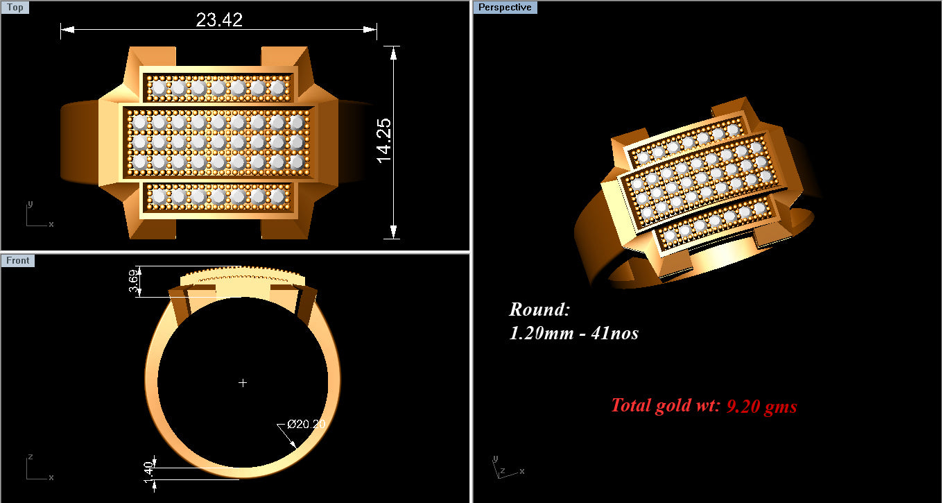 3D Jewelry Files Ring Model 3DM ZA RN 4207