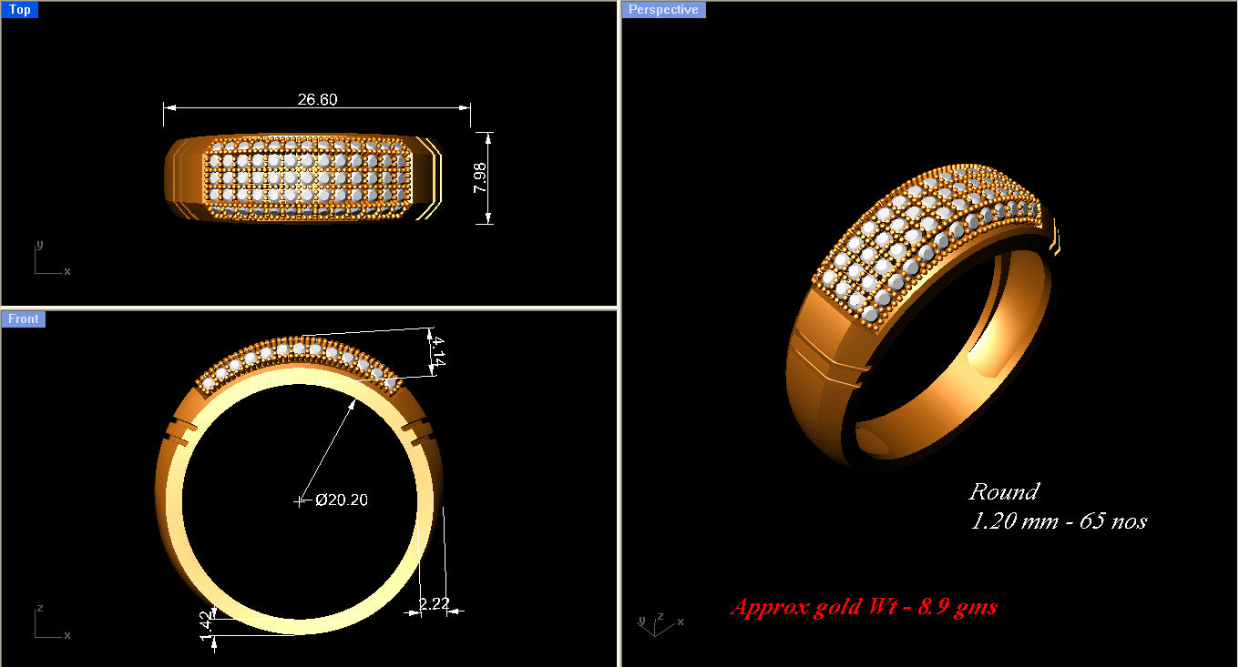 3D Jewelry Files Ring Model 3DM ZA RN 4210