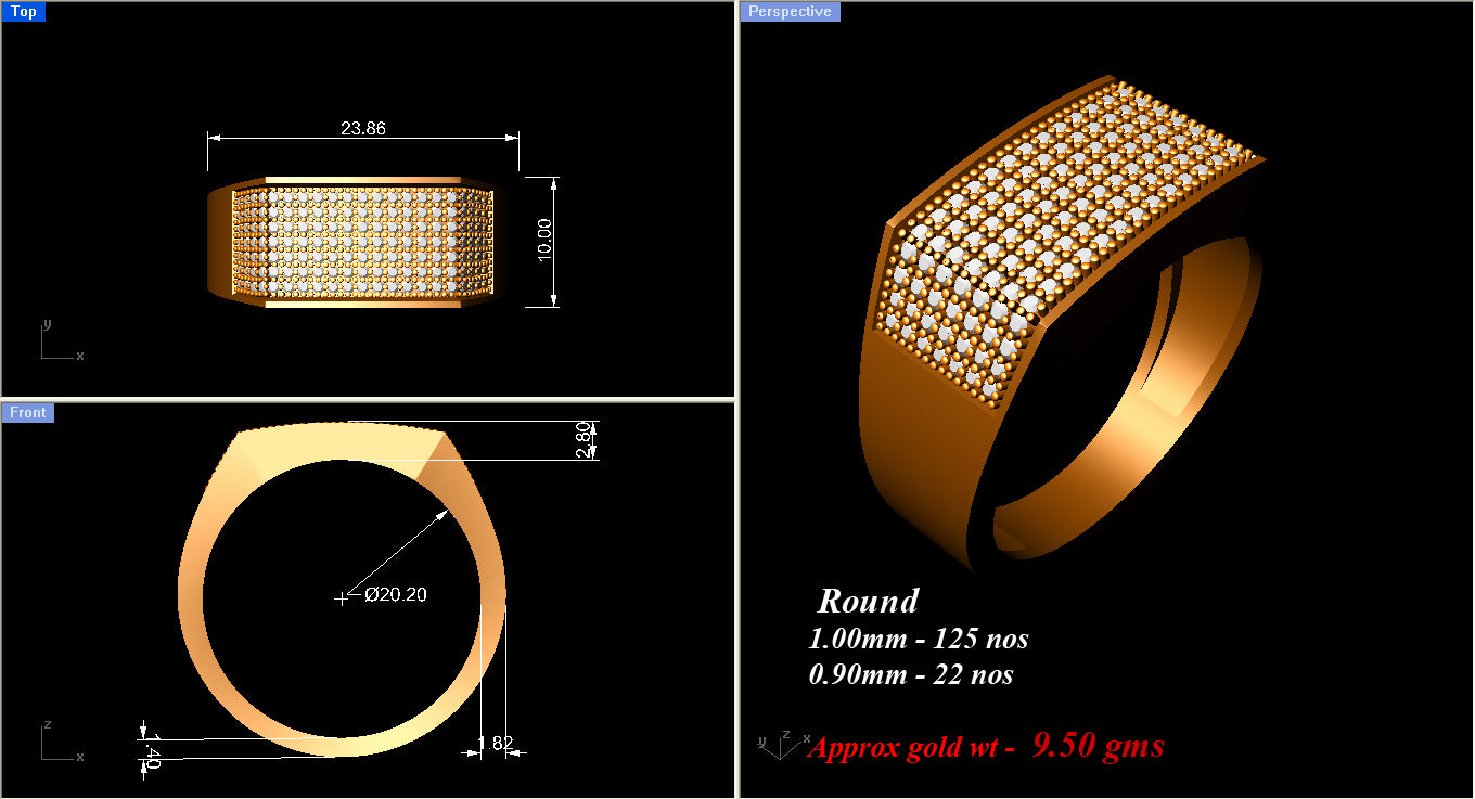 3D Jewelry Files Ring Model 3DM ZA RN 4212