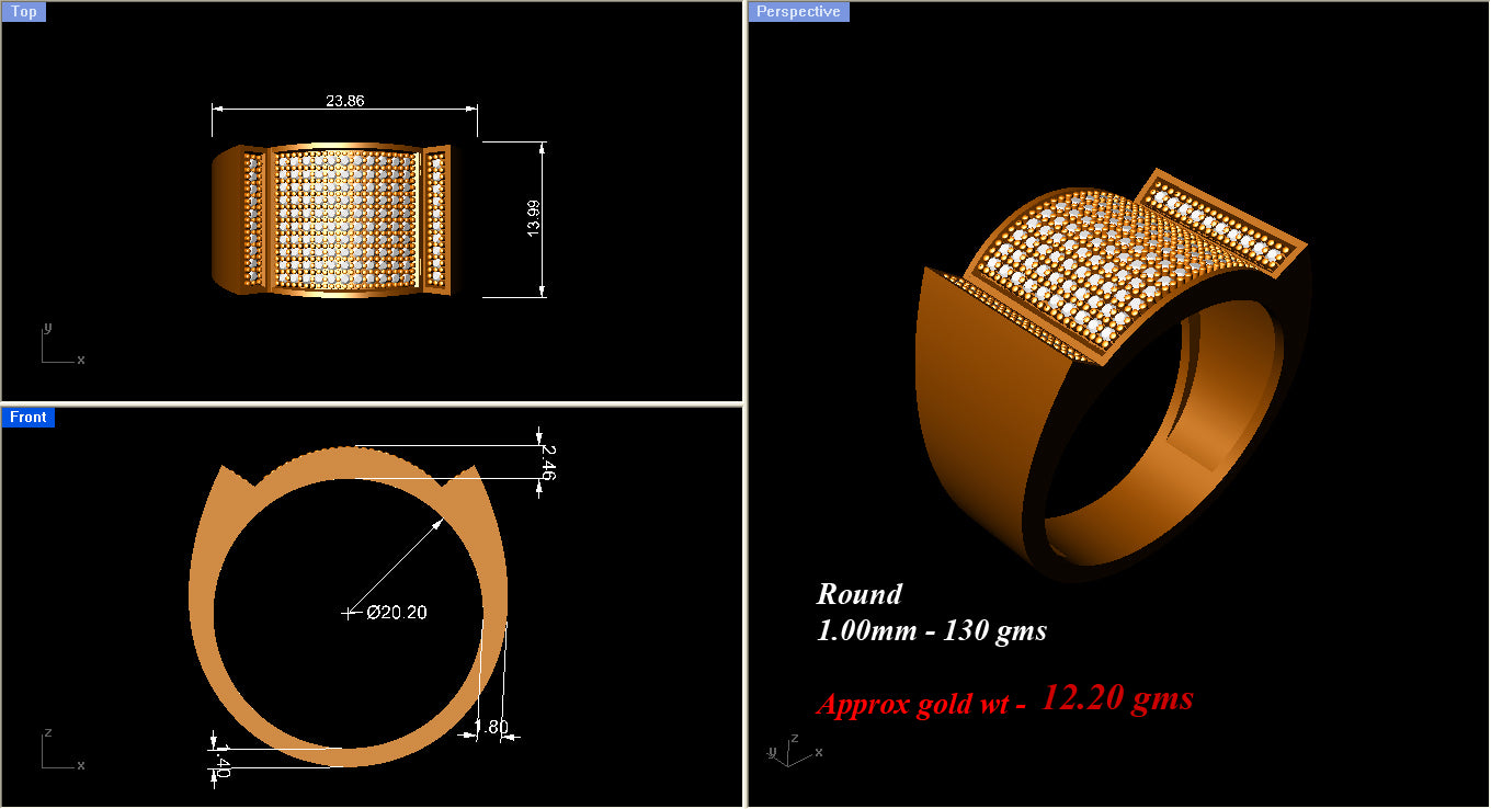 3D Jewelry Files Ring Model 3DM ZA RN 4216
