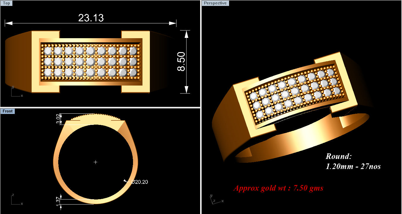 3D Jewelry Files Ring Model 3DM ZA RN 4220