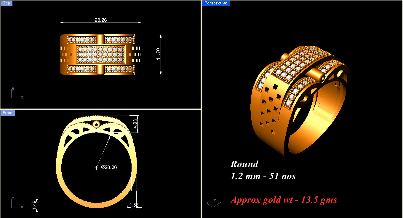 3D Jewelry Files Ring Model 3DM ZA RN 4221