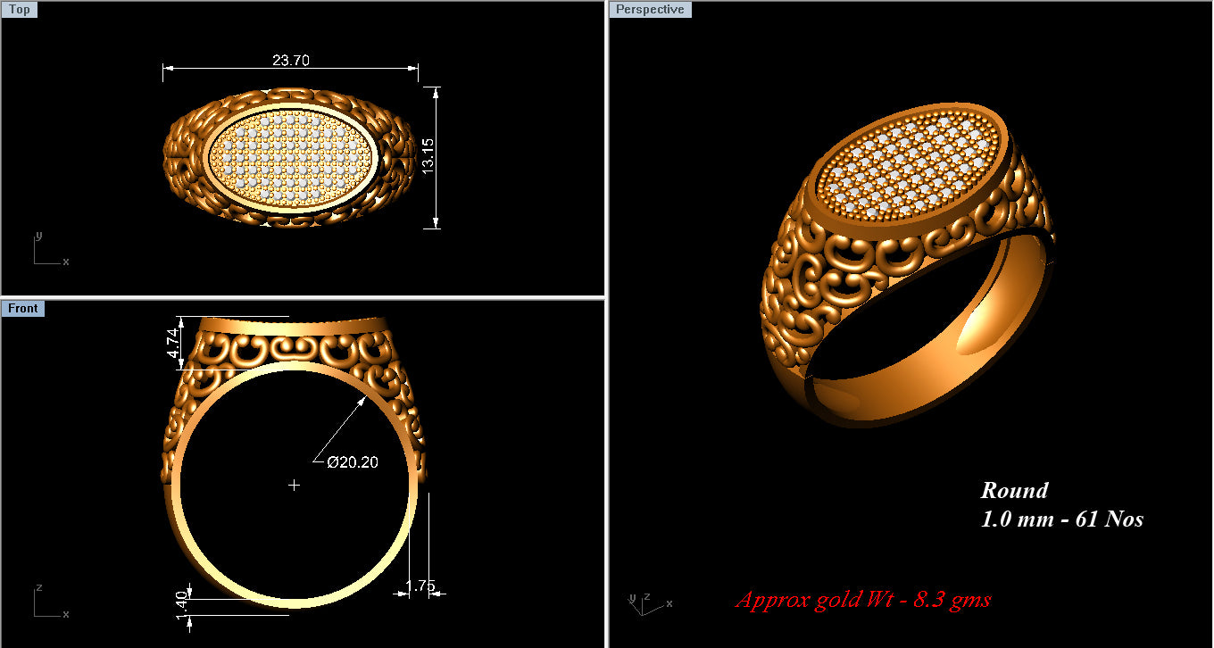3D Jewelry Files Ring Model 3DM ZA RN 4226