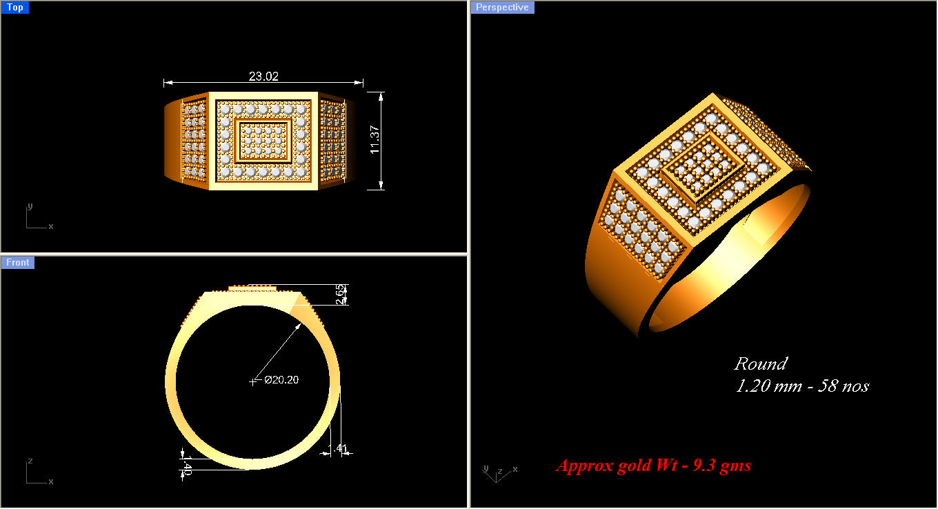 3D Jewelry Files Ring Model 3DM ZA RN 4227