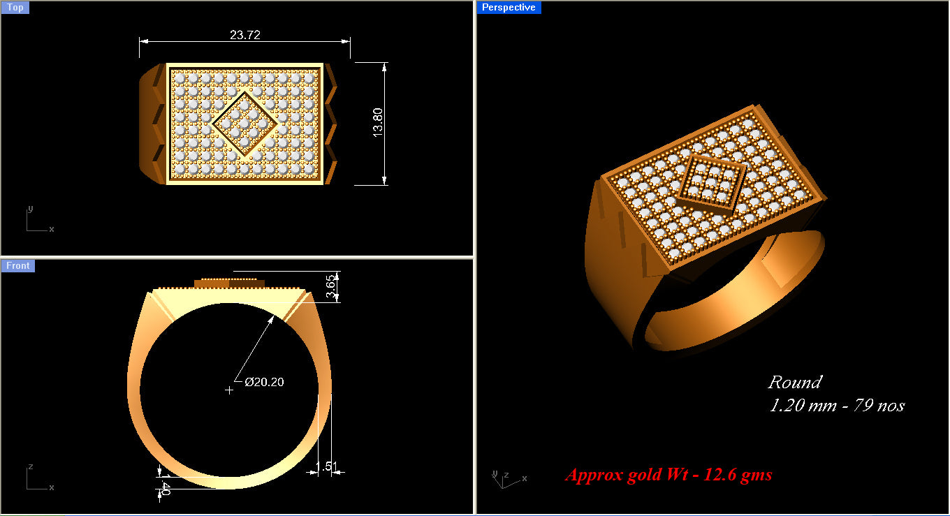 3D Jewelry Files Ring Model 3DM ZA RN 4231