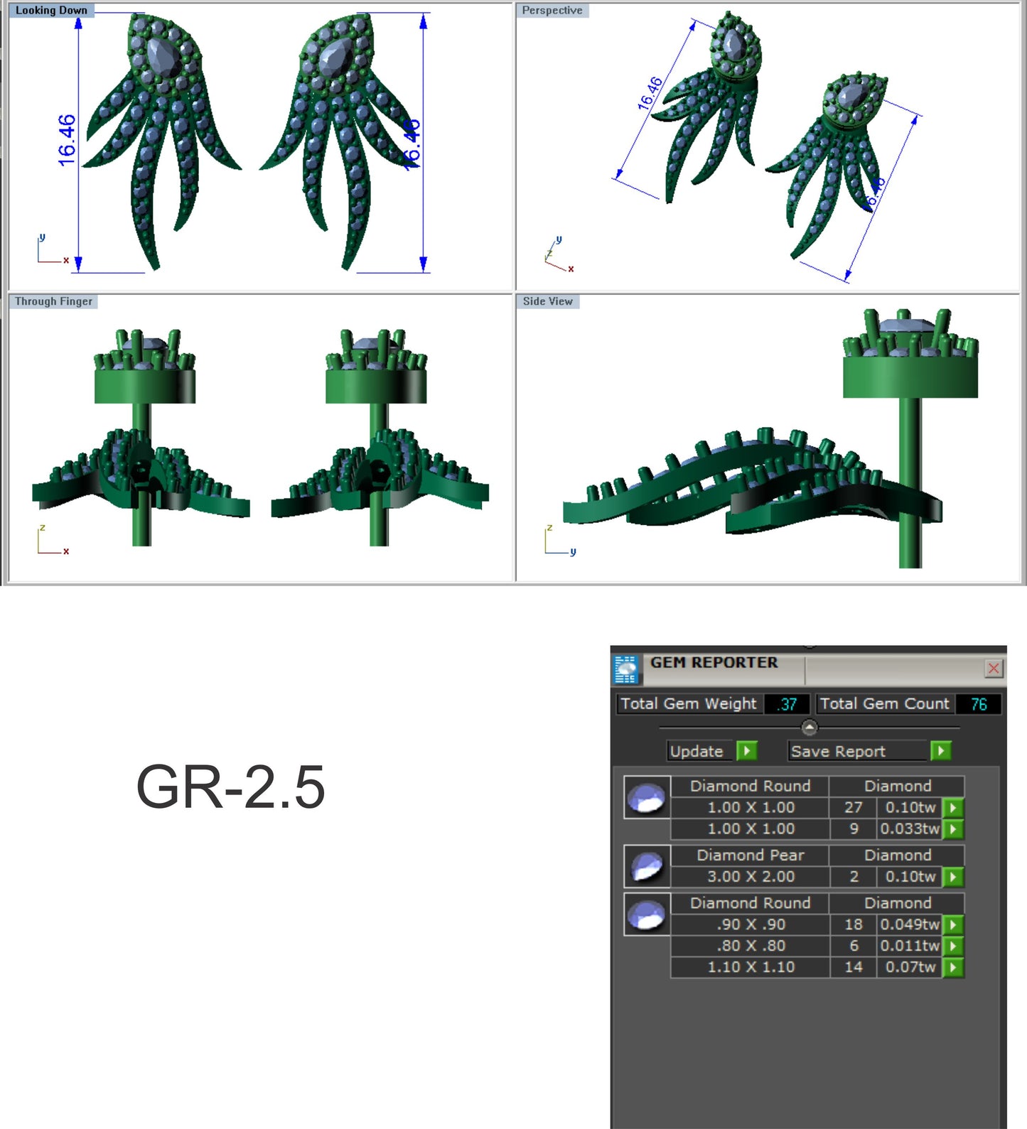 3D Jewelry Files Earring Model 3DM STL ear-024