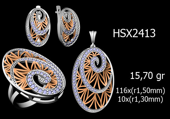 3D Jewelry Files Set Model 3DM STL 03=P ER R=102