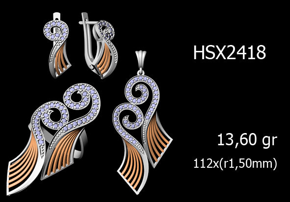 3D Jewelry Files Set Model 3DM STL 03=P ER R=105