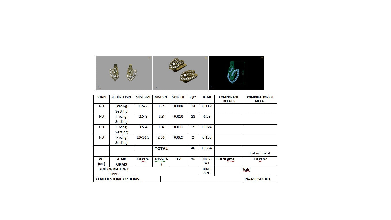 3D Jewelry Design Earring Files JCAD 13