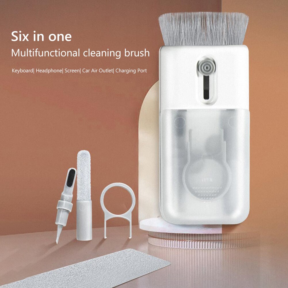 Get your digital devices looking like new with our Multifunctional 6-in-1 Cleaner Kit for Airpods, Earbuds, and Keyboards