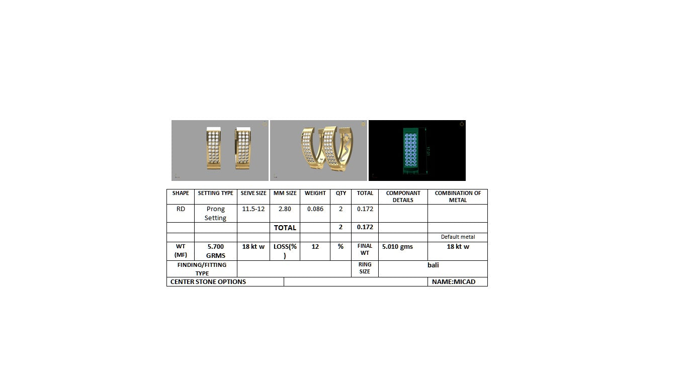 3D Jewelry Design Earring Files JCAD 16