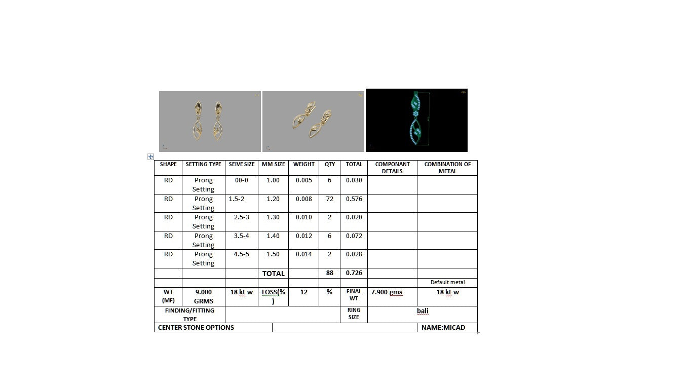 3D Jewelry Design Earring Files JCAD 17