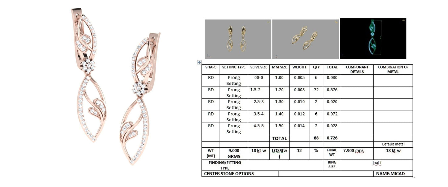 3D Jewelry Design Earring Files JCAD 17