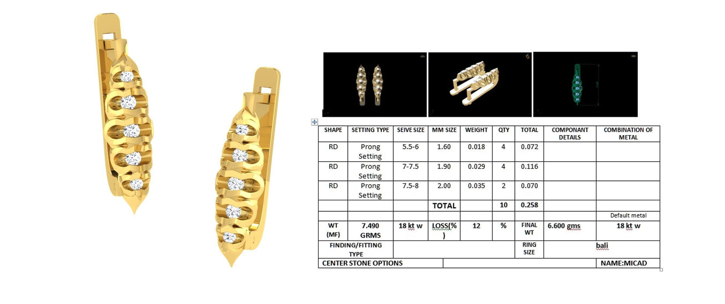 3D Jewelry Design Earring Files JCAD 18