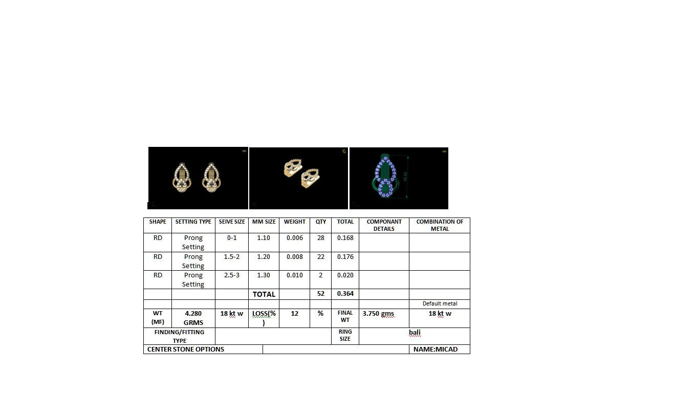 3D Jewelry Design Earring Files JCAD 19