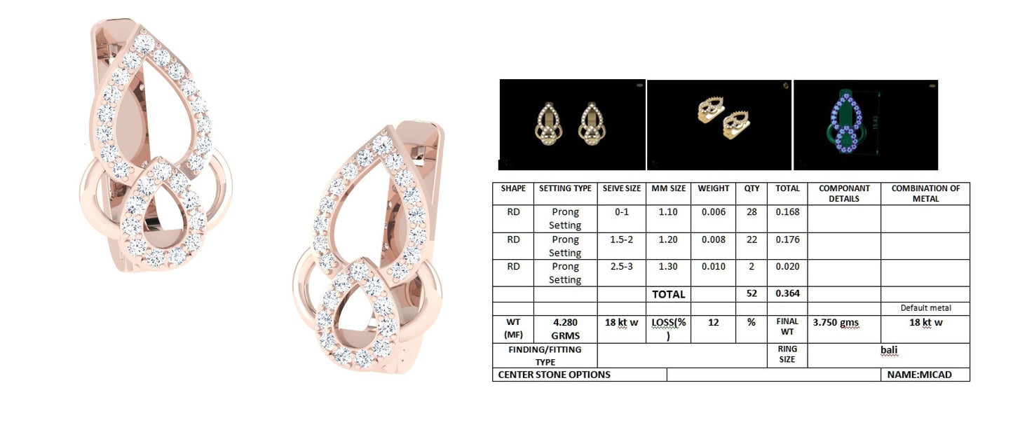 3D Jewelry Design Earring Files JCAD 19