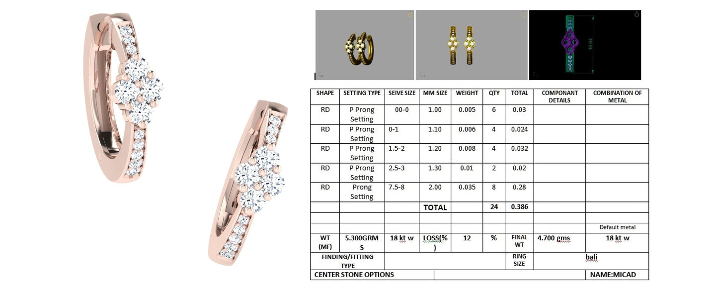 3D Jewelry Design Earring Files JCAD 1