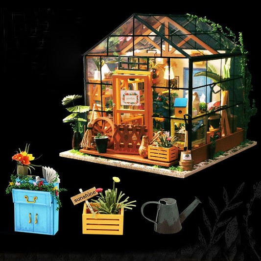 Bring Your Imagination to Life with Our 3D Dollhouse Kit Model Miniature Greenhouse - Perfect for Kids and Adults