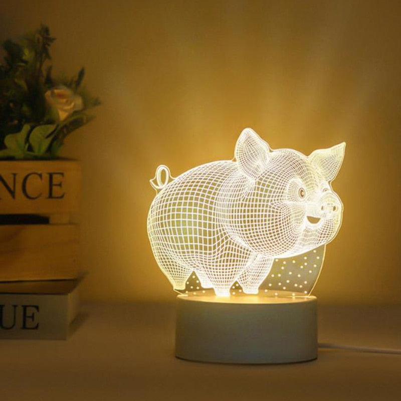 Experience Mesmerizing Effects with 3D Lamp 3 Color Changing LED Light - Perfect for Any Room or Occasion