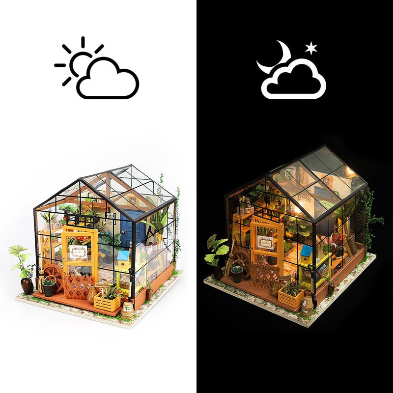 Bring Your Imagination to Life with Our 3D Dollhouse Kit Model Miniature Greenhouse - Perfect for Kids and Adults