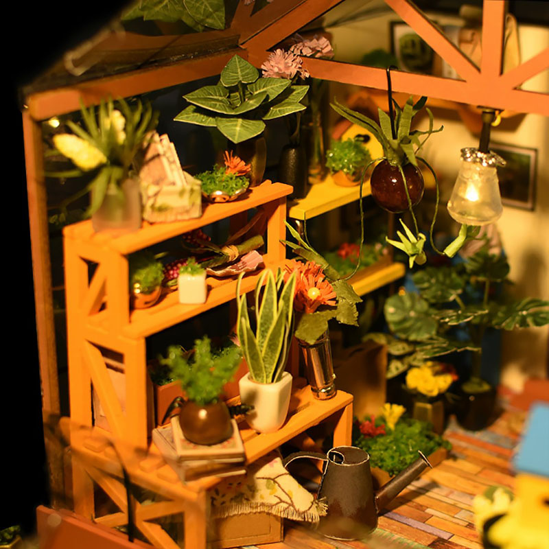 Bring Your Imagination to Life with Our 3D Dollhouse Kit Model Miniature Greenhouse - Perfect for Kids and Adults