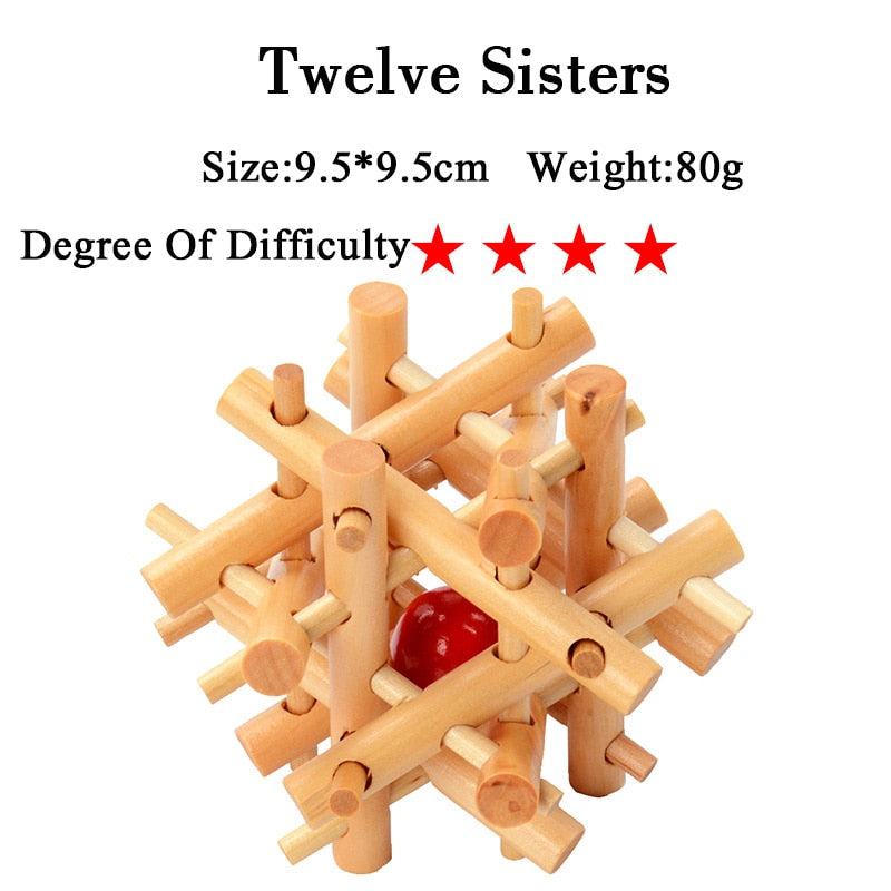 Challenge Your Mind with our IQ 3D Wooden Brain Teaser Game - Perfect for Kids and Adults