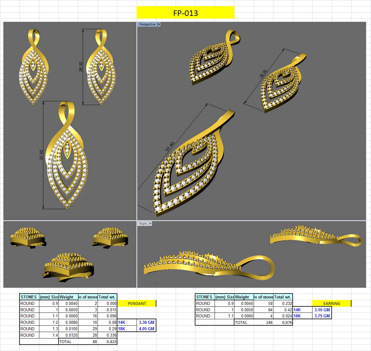 3D Jewelry Design Set Files STL 3DM AFP00064