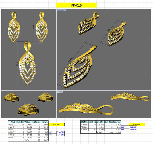 3D Jewelry Design Set Files STL 3DM AFP00064