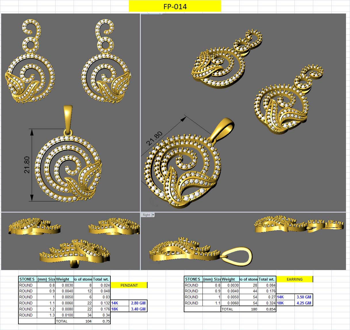 3D Jewelry Design Set Files STL 3DM AFP00065