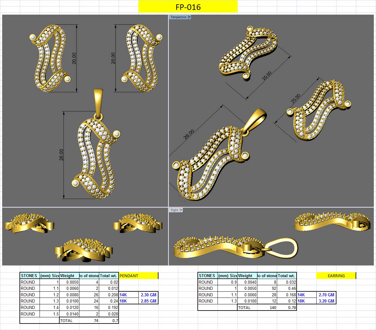 3D Jewelry Design Set Files STL 3DM AFP00067