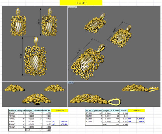 3D Jewelry Design Set Files STL 3DM AFP00070