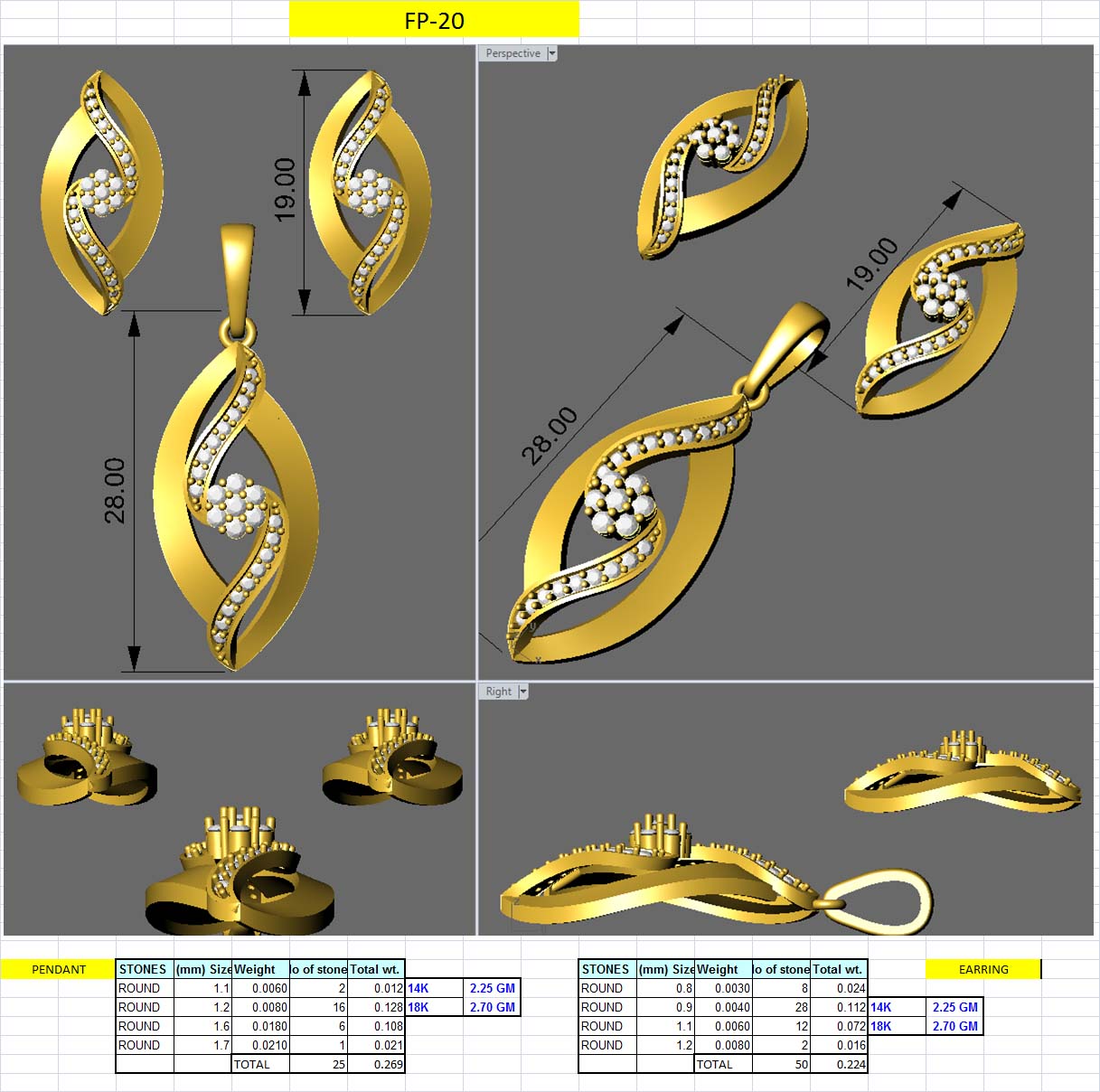 3D Jewelry Design Set Files STL 3DM AFP00071